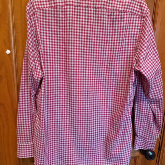 Byron British Style, Tailored Fit, Mens Large, Red Gray Checked Shirt - Picture 4 of 5